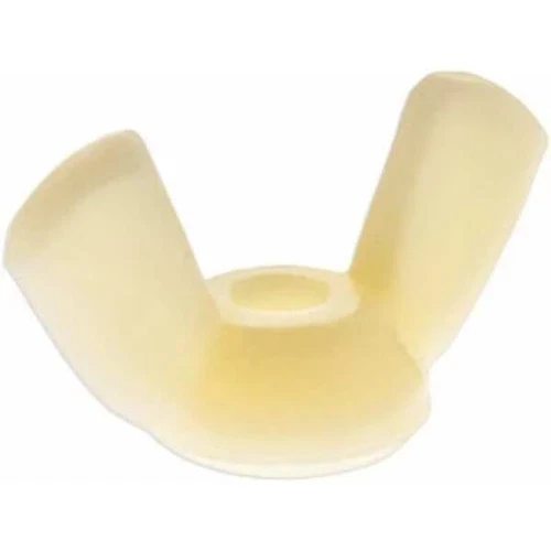 Wing Nut, #6-32, Nylon, Plain, 0.48 in Ht, 29/32 in Max Wing Span, 10 PK