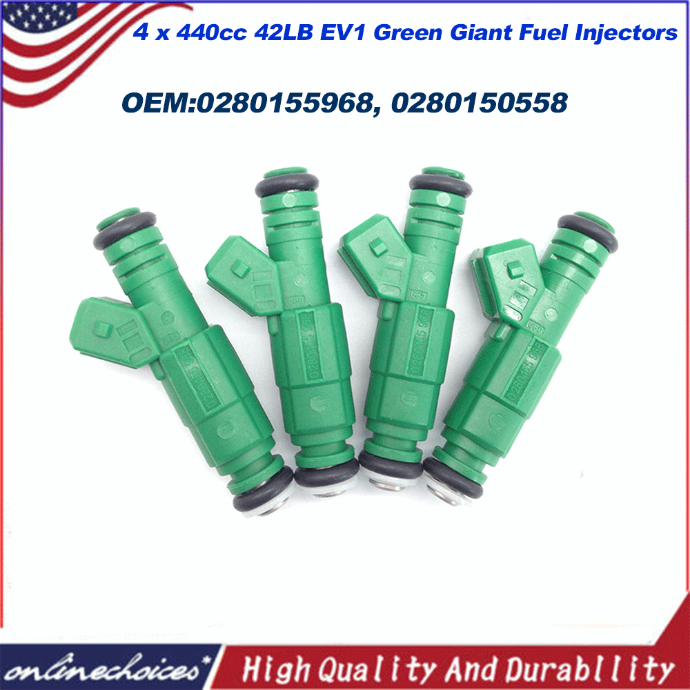 4 x 968 440cc 42lb EV6 FUEL INJECTORS Green Giant for BMW VW VOLVO AUDI TURBO 4 x 968 440cc 42lb EV6 FUEL INJECTORS Green Giant for BMW VW VOLVO AUDI TURBO