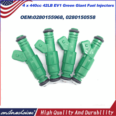 4 x 968 440cc 42lb EV6 FUEL INJECTORS Green Giant for BMW VW VOLVO AUDI TURBO 4 x 968 440cc 42lb EV6 FUEL INJECTORS Green Giant for BMW VW VOLVO AUDI TURBO