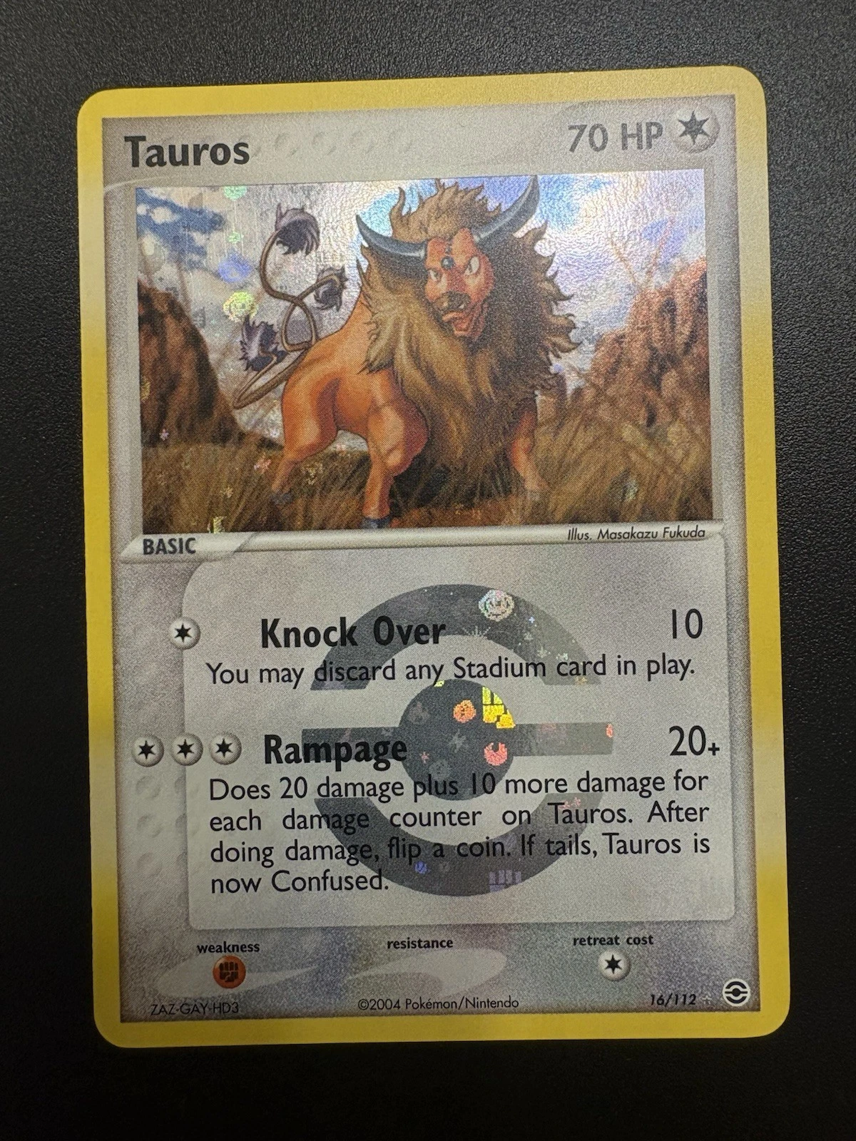 Tauros 16/112 FireRed & LeafGreen Reverse Holo
