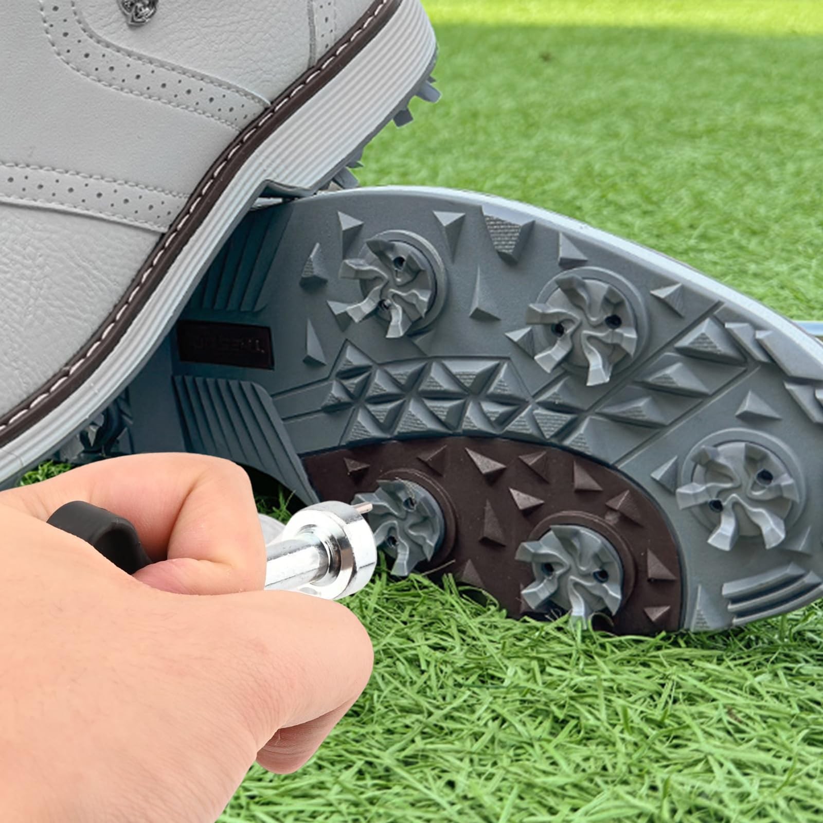 NICECRAFT Golf Shoes Spike Wrench Stainless Steel Universal Replacement Black 