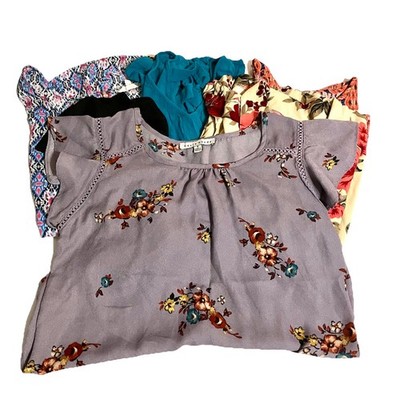 Lot of 6 Women's Blouses XS S Mixed Brands Forever 21 Floral Geometric Career