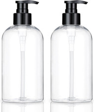 Plastic Pump Bottles Dispenser 2Pcs 10Oz Clear Refillable Pump Bottle Empty Pump