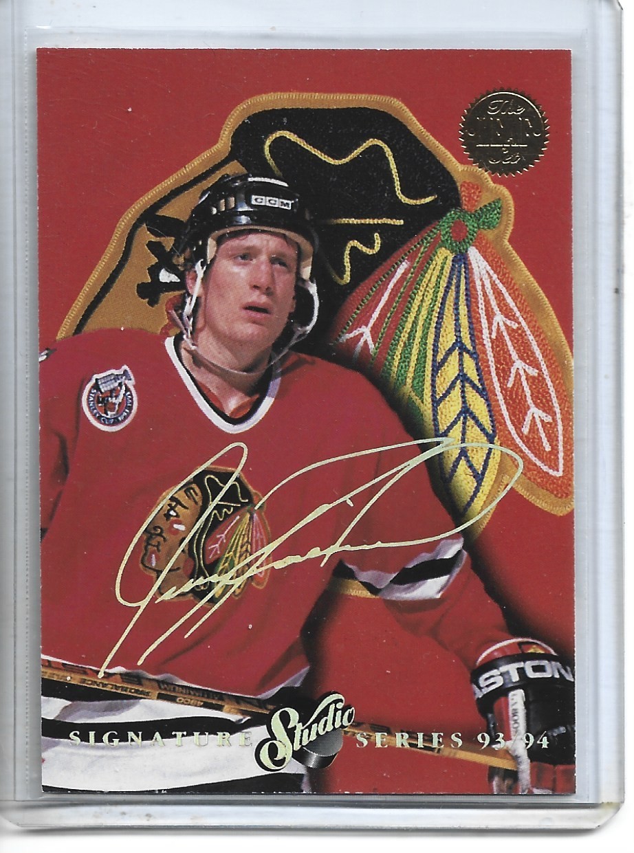 Jeremy Roenick 1993-94 Studio Signature Series Auto Insert #7-Chicago Blackhawks