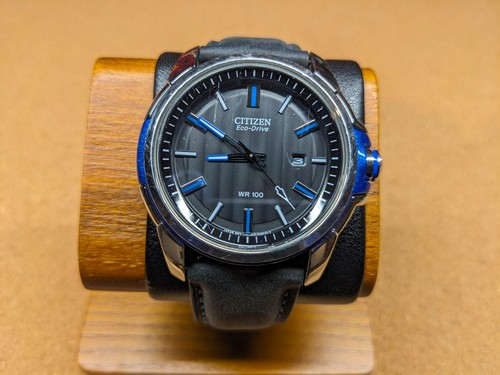 Citizen Eco-Drive WR100 Men’s Watch J810 Black Dial Rubber Strap Solar