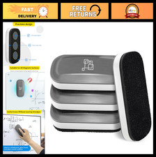 Magnetic Dry Erase Erasers - 4 Pack Whiteboard  Glass Board Cleaners, Office 