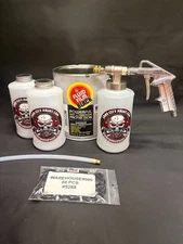 GALLON FLUID FILM BLACK, PRO GUN, 3 W QUART BOTTLEs, STRAIGHT WAND, AND 50 PLUGS