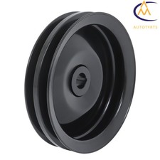 Double Groove Power Steering Pump Pulley Fit For Chevy Sbc Bbc 350 454 Black