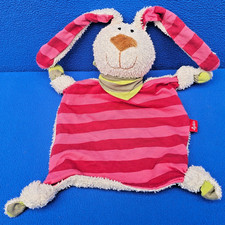 SIGIKID HASE SCHMUSETUCH KUSCHELTUCH FROTTEE 40594 RABBIT ROSA ROT GESTREIFT