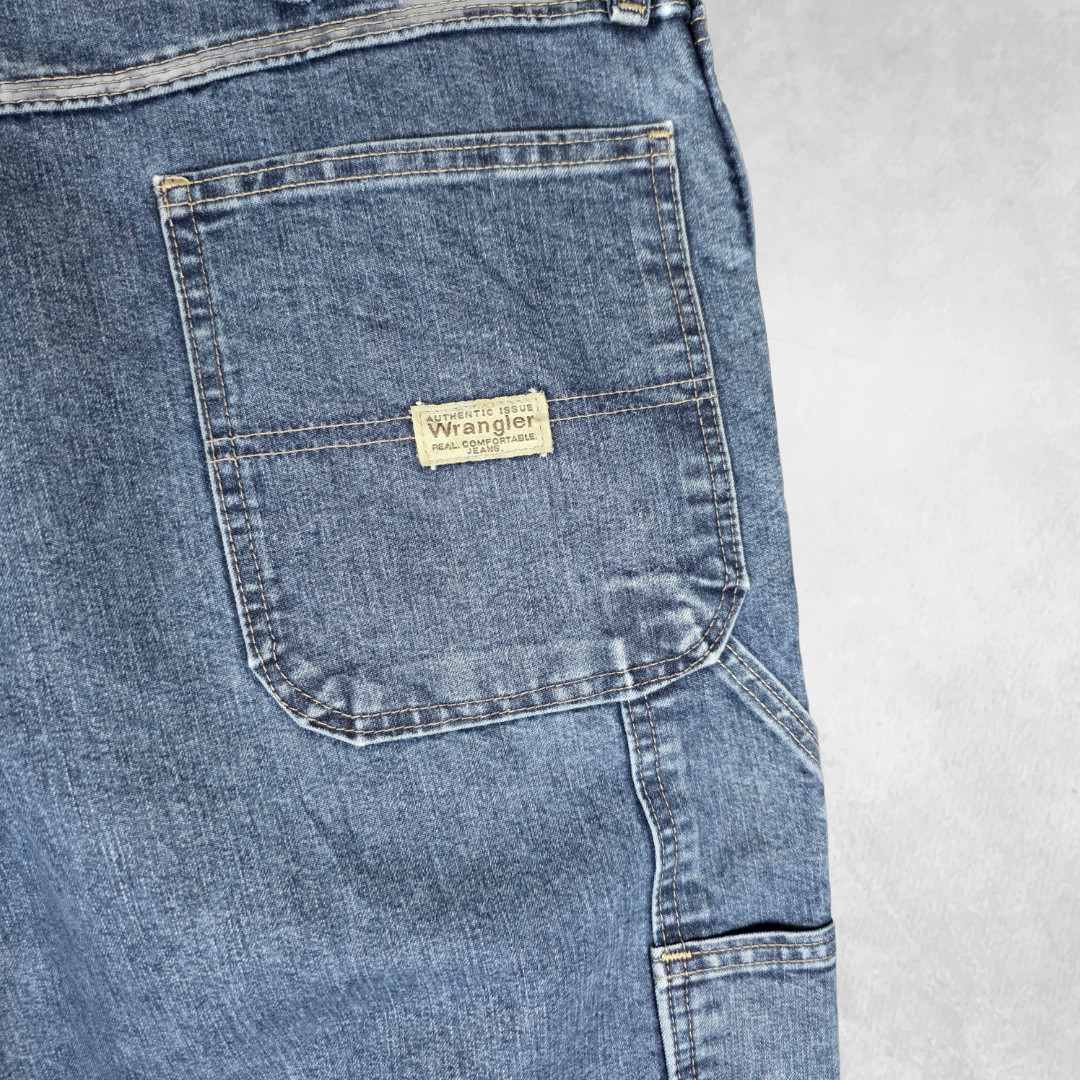Wrangler Carpenter Jeans W39 (W38 Tag) L34 Blue Workwear Straight Leg Men's image 5