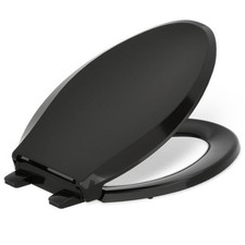 Kohler K-4636-RL-7 Cachet Ready Latch Elongated Toilet Seat Soft Close Black BLK