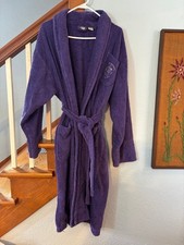 Victoria s Secret gold label purple monogrammed vtg cotton terry bathrobe M/L