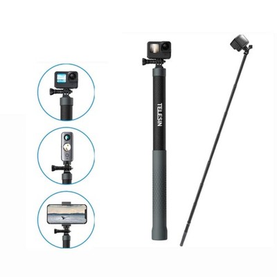 TELESIN 3M Carbon Fiber Selfie Stick Monopod 1/4 Screw Action Camera