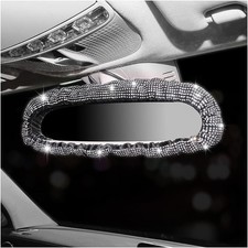 Bling Rearview Mirror Cover, Elastic Plush Auto Rear View Mirror Protector, with
