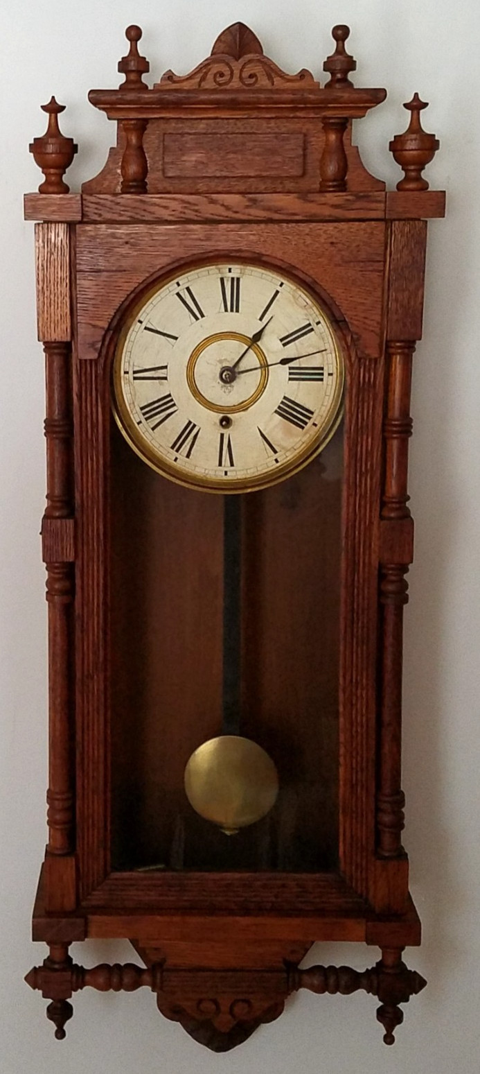 Antique Ansonia "Queen Elizabeth" Regulator Wall Clock 8-Day Timepiece