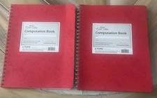 Two (2) Red Ampad Gold Fibre Computation Books, 9-1/4x11-3/4 (76 pages)