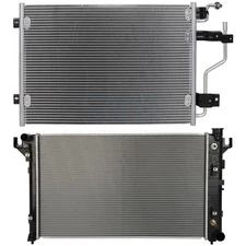 For 1994-97 Dodge Ram 2500 3500 5.9L l6 Aluminum Radiator&Condenser Cooling Kit