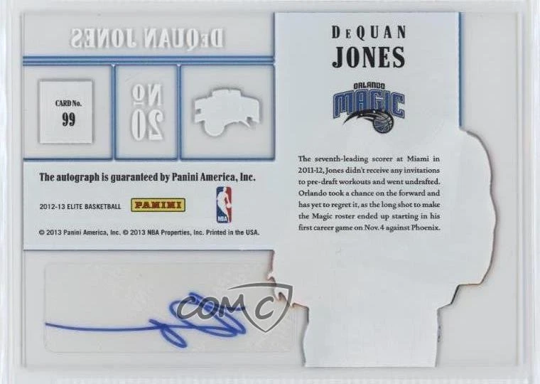 2012-13 Elite Rookie Inscriptions DeQuan Jones #99 Auto RC - Image 2 of 2