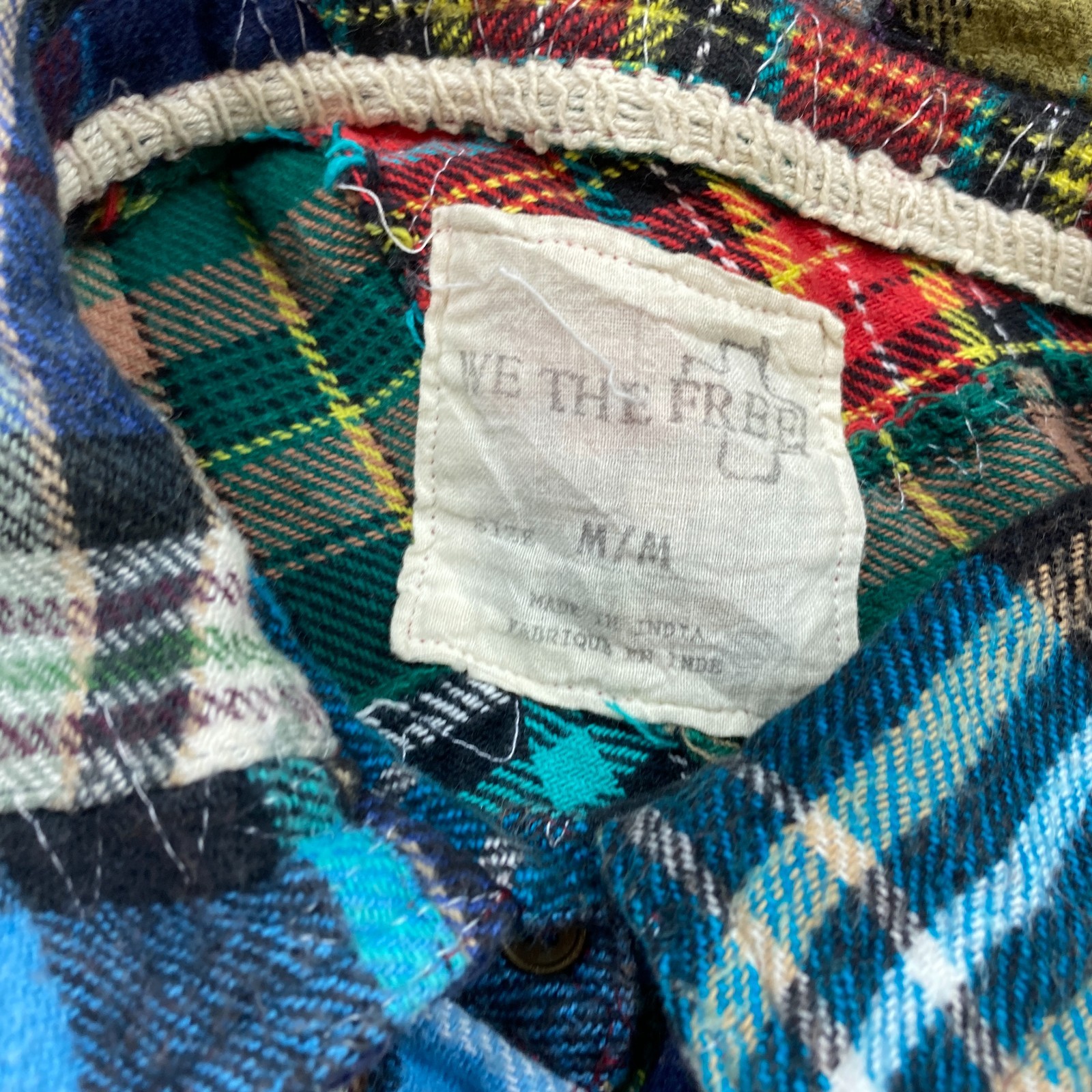 We The Free Patchwork Lost In Plaid Button Shirt … - image 4