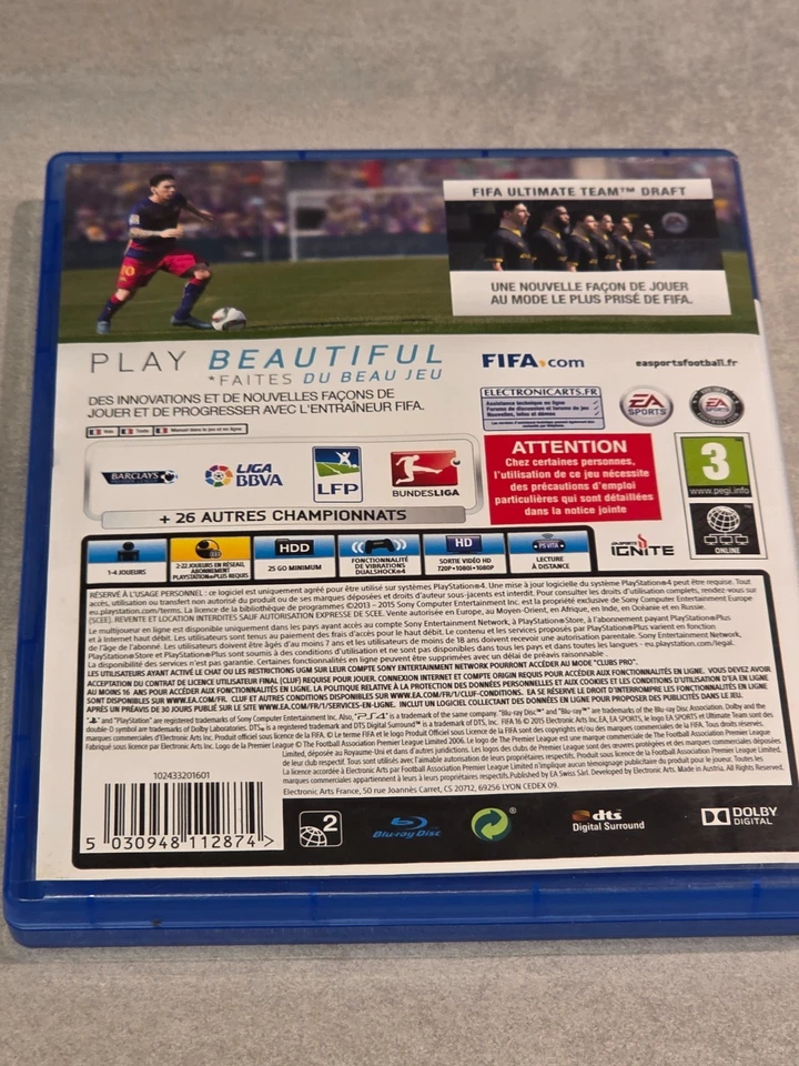 FIFA FOOTBALL 16 SONY PLAYSTATION 4 PS4 PS5, photo 2 sur 3
