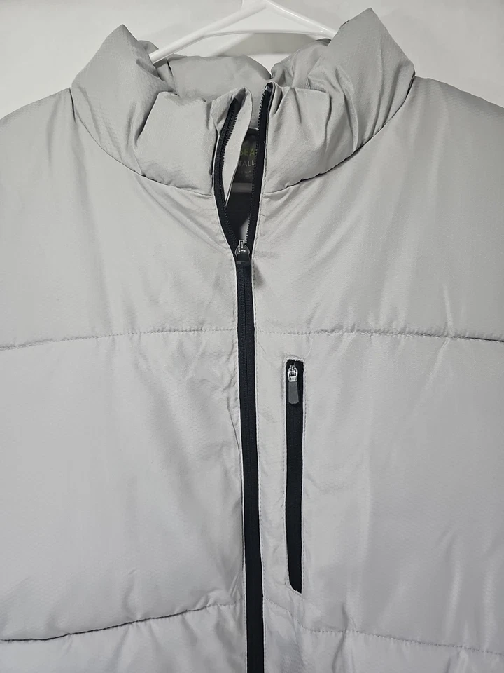 Tek Gear Vest Mens Gray Full Zip Water Repellent Pocket Size 3 XL Tall Winter - Image 4 of 4