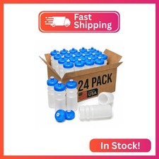 USA Made Bulk Sports Water Bottles 20 oz, 24 Pack, Clear Frost/Blue