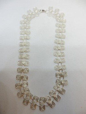 UNIQUE VINTAGE CII STERLING SILVER TRIBAL STYLE NECKLACE, 17''   