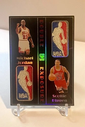 Epic Michael Jordan Scottie Pippen Double Exposure Dual Logoman Refractor Card