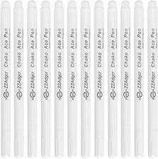 12Pcs White Color Heat Erasable Fabric Marking Pens Fabric Marker Water Soluble