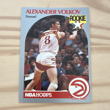 NBA Hoops 1990-91 Alexander Volkov Rookie #34 Atlanta Hawks NBA Card. rookie card picture