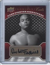 2009 Upper Deck Prominent Cuts Andrew McFedries Cage Fighter Autograph Auto 