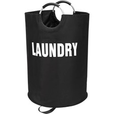 160L XXLarge Collapsible Laundry Basket Tall Clothes Hamper Bag Bin Black