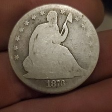 1873 Seated Liberty Half Dollar Silver 50C Arrows Variety US Coin