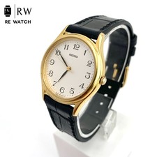 Used SEIKO 7N01 6020 Watch White/Gold/Black From Japan