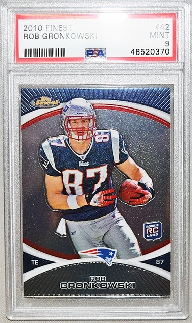 2010 -ROB GRONKOWSKI- PSA 9 Topps Finest Patriots ROOKIE Football Card - RC