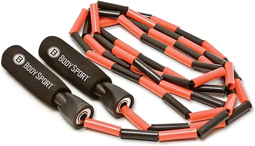 Cuerda de saltar con cuentas BodySport ZZR184 - Amplรญa tu rutina de entrenamiento - Roja, negra -