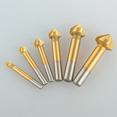 3 Flute 90 Degree HSS Chamfering Tool Bit Countersink Drill Bit Set for Metal