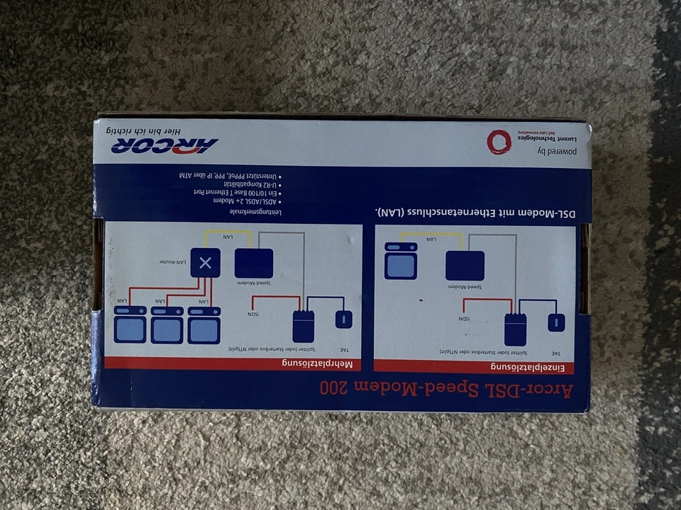 Brand new, factory sealed Arcor DSL Speed-Modem 200 from the early 2000s. - Bild 3 von 4