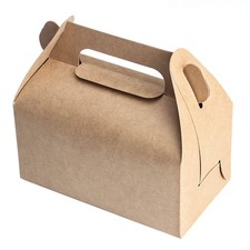 100 PCS Kraft Gable Treat Boxes, 6.4 x 3.5 x 3.2 Inches Strong and Durable Ga...