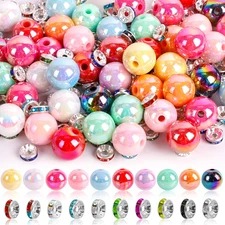 250 Pcs Beads for Pens, Focal Beads for Beadable Pens, Rainbow Acrylic Bead, Spa