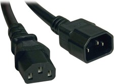 Tripp Lite Heavy-Duty Power Extension Cord 15A, 14AWG IEC-320-C14 to IEC-320-C1