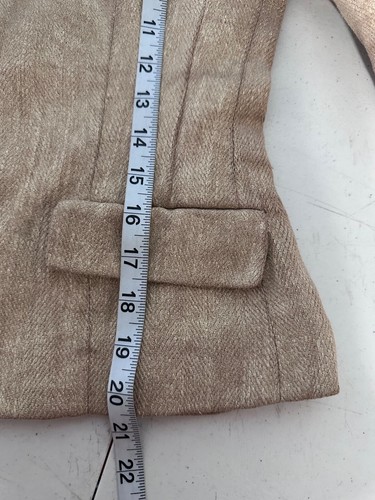 Ralph Lauren Blazer Womens 6 100% Linen Black Label Quiet Luxury Minimalist Tan - Picture 10 of 11