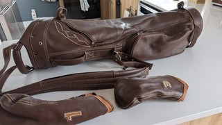 Sun Mountain Golf Sunday Bag genuine Yak leather 9" 4 Way Top Divider