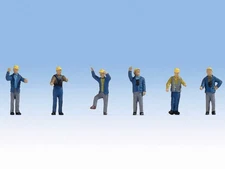Walthers SceneMaster HO Scale Figures/People 1960s & 70s Yard Crewmen (6-Pack)