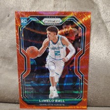 2020-21 Panini Prizm Ruby Wave LaMelo Ball Rookie Card #278 Charlotte Hornets. rookie card picture