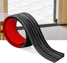 Rubber Door Threshold Ramp Self-Adhesive 2/5&rdquo;Rise - 6.6Ft Long, Black