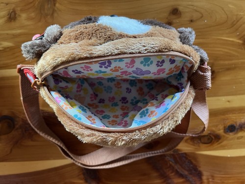 TY Gear Purse DUKE Saint Bernard Dog Shoulder Handbag Big Glitter Eyes 8" Wide - Picture 4 of 5