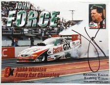 John Force 9 x NHRA Winston Funn Car Champion Signed Picture