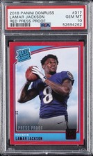 2018 PANINI DONRUSS RED PP #317 LAMAR JACKSON ROOKIE RC PSA 10
