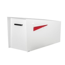 Buzón moderno con montaje en poste de diseño angular - Buzón de metal recubierto de polvo blanco